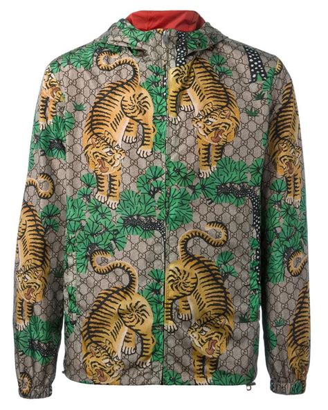 gucci tiger jacket green|Gucci tiger shopper.